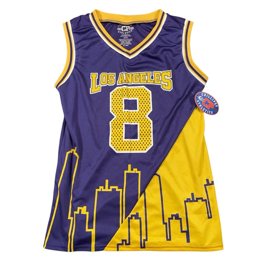NWT Koby Bryant Los Angeles Lakers #8 Basketball Jersey Youth 14 16 CP Athletics